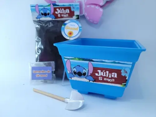 Lembrancinha Personalizada Stitch Kit Vamos Plantar Girassol