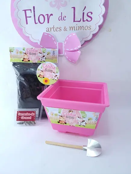Lembrancinha Plantação Fazendinha Rosa Menina
