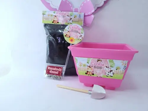 Lembrancinha Plantação Fazendinha Rosa Menina