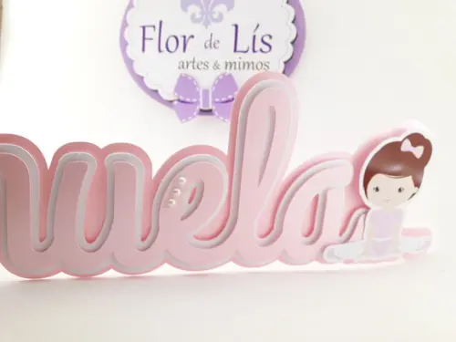 Letra 3d Cursiva Bailarina