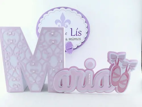 Letra 3d Cursiva Bailarina Sapatilha