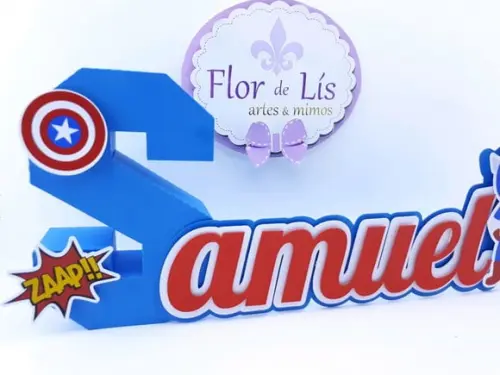Letra 3d Cursiva Capitão América
