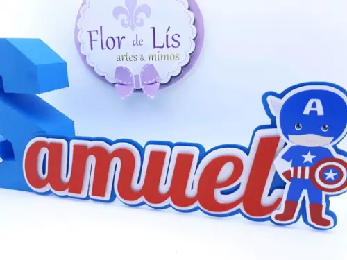 Letra 3d Cursiva Capitão América