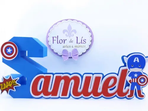 Letra 3d Cursiva Capitão América