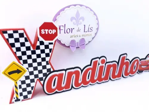 Letra 3d Cursiva Carros