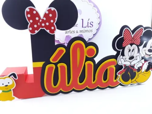 Letra 3d Cursiva Casa do Mickey