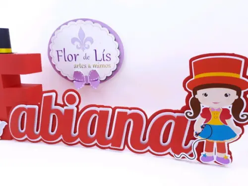 Letra 3d Cursiva Circo Menina