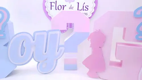 Letra 3d Cursiva Chá Revelação Menino ou Menina