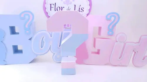 Letra 3d Cursiva Chá Revelação Menino ou Menina