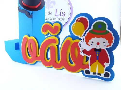 Letra 3d Cursiva Circo Palhaço Nome Decorativo