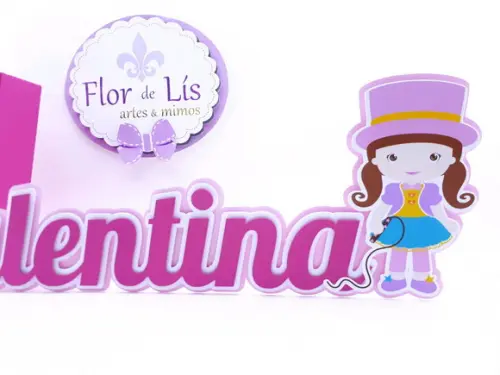 Letra 3d Cursiva Circo Rosa Menina
