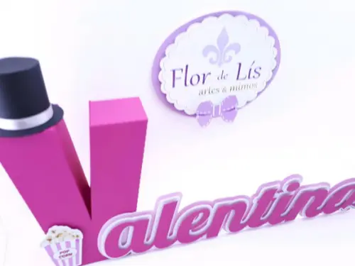 Letra 3d Cursiva Circo Rosa Menina
