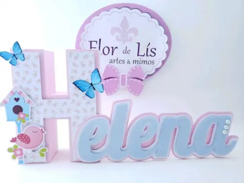 Letra 3d Cursiva Jardim Encantado das Borboletas