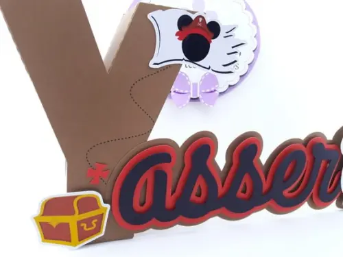 Letra 3d Cursiva Mickey Pirata