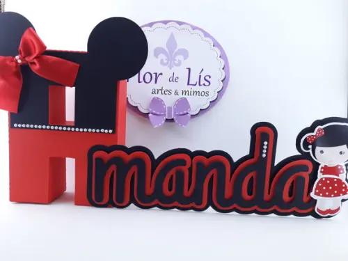 Letra 3d Cursiva Minnie