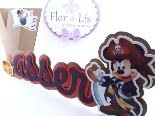 Letra 3d Cursiva Mickey Pirata
