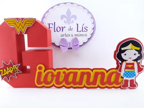 Letra 3d Cursiva Mulher Maravillha Cute