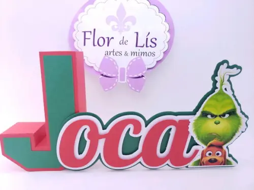 Letra 3d Cursiva o Grinch
