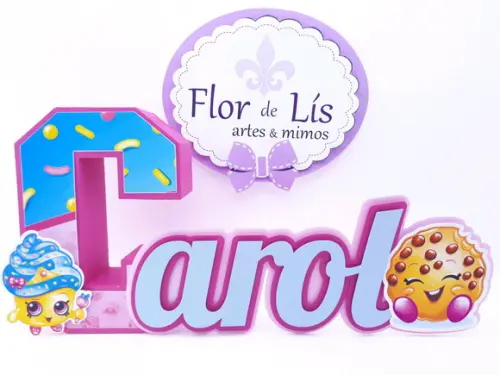 Letra 3d Cursiva Shopkins