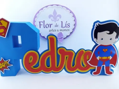 Letra 3d Cursiva Super Man Cute