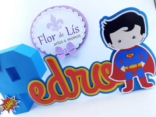 Letra 3d Cursiva Super Man Cute