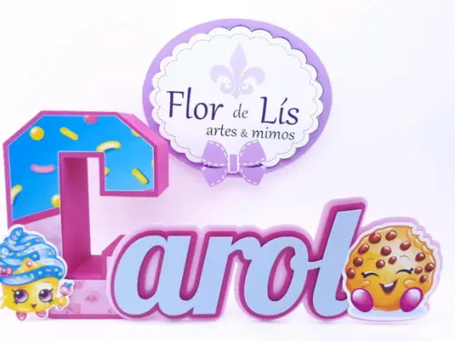 Letra 3d Cursiva Shopkins