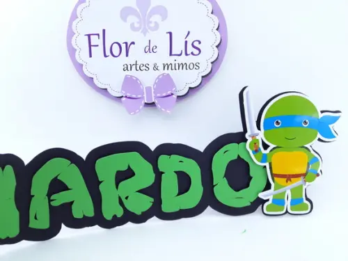 Letra 3d Cursiva Tartarugas Ninjas
