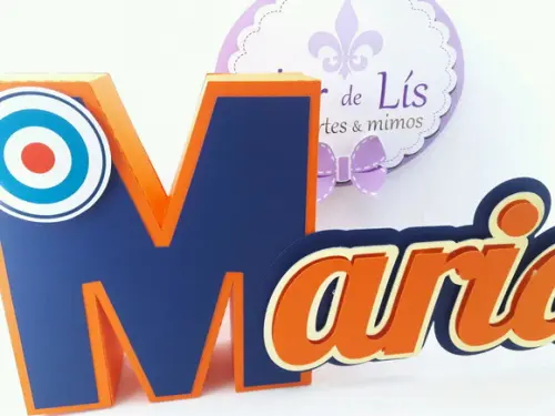 Letra 3d Cursiva Valente Mérida