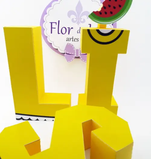 Letras 3d Vestido Melancia