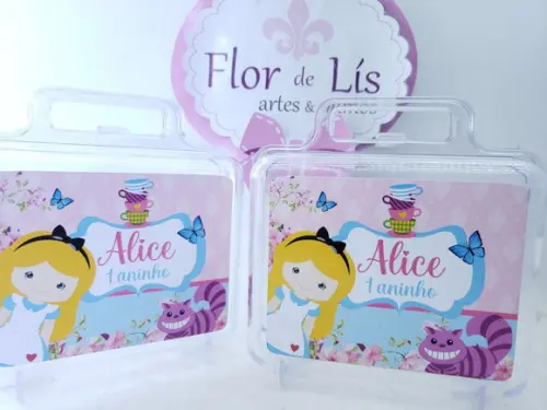 Maletinha Acrílica Personalizada Alice no País das Maravilha