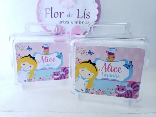 Maletinha Acrílica Personalizada Alice no País das Maravilha