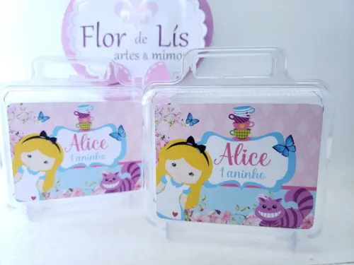 Maletinha Acrílica Personalizada Alice no País das Maravilha