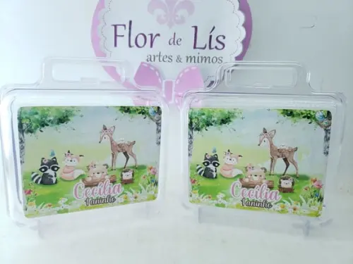 Maletinha Acrílica Personalizada Bosque Encantado Menina