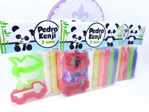 Massinha Modelar Panda Menino com Forminhas