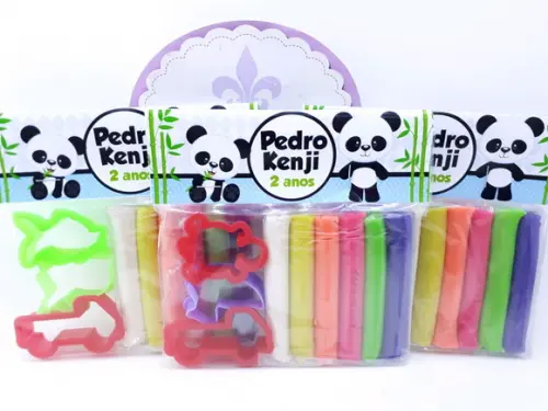 Massinha Modelar Panda Menino com Forminhas