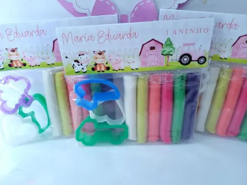 Massinha Personalizada Fazendinha Aquarela com Cortadores