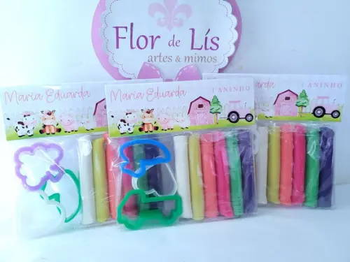 Massinha Personalizada Fazendinha Aquarela com Cortadores