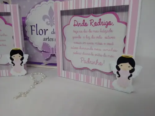 Mini Quadrinho Padrinhos Batismo