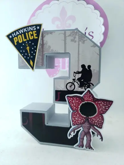 Número ou Nome 3d Idade Decorativa Stranger Things