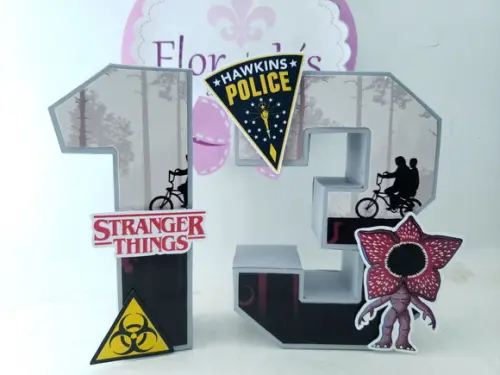 Número ou Nome 3d Idade Decorativa Stranger Things