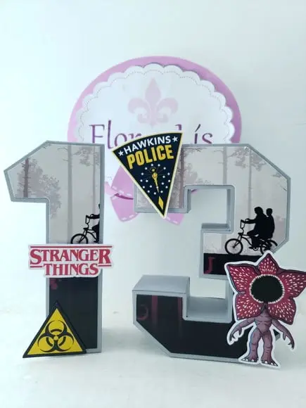 Número ou Nome 3d Idade Decorativa Stranger Things