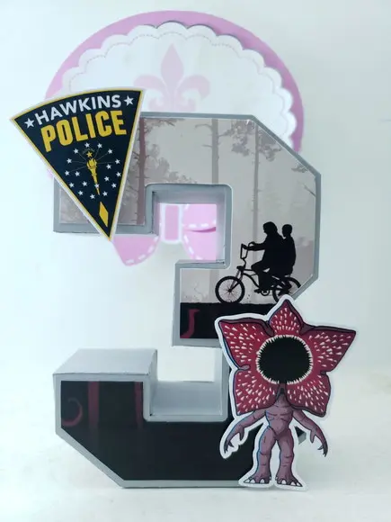Número ou Nome 3d Idade Decorativa Stranger Things