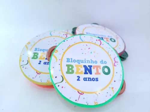 Pandeirinho Pequeno de Carnaval Personalizado Bloquinho