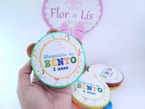Pandeirinho Pequeno de Carnaval Personalizado Bloquinho