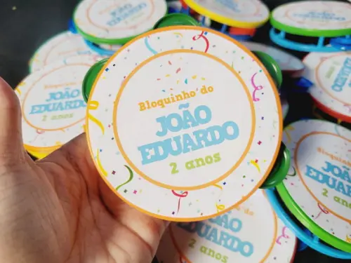 Pandeiro Pequeno Colorido de Carnaval Festa Bloquinho