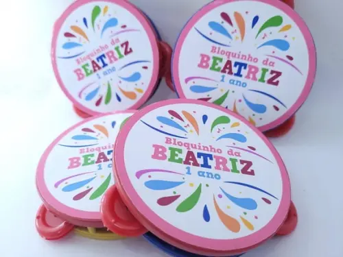Pandeiro Pequeno de Carnaval Personalizado Bloquinho