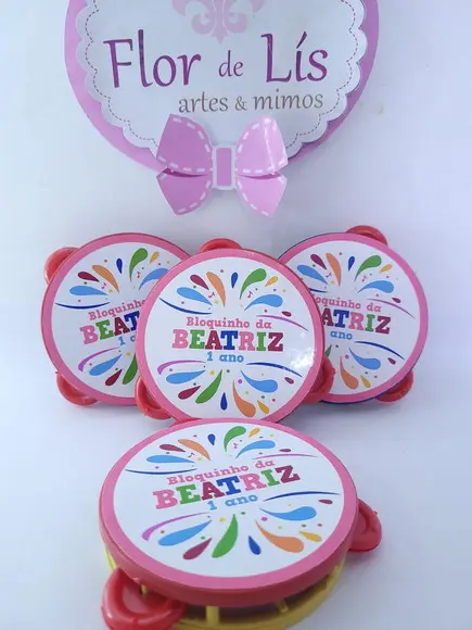 Pandeiro Pequeno de Carnaval Personalizado Bloquinho