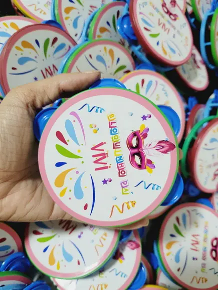 Pandeiro Pequeno de Carnaval Personalizado Festa Bloquinho
