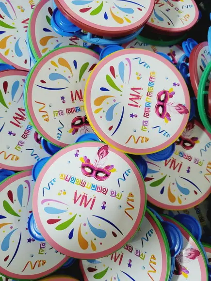 Pandeiro Pequeno de Carnaval Personalizado Festa Bloquinho