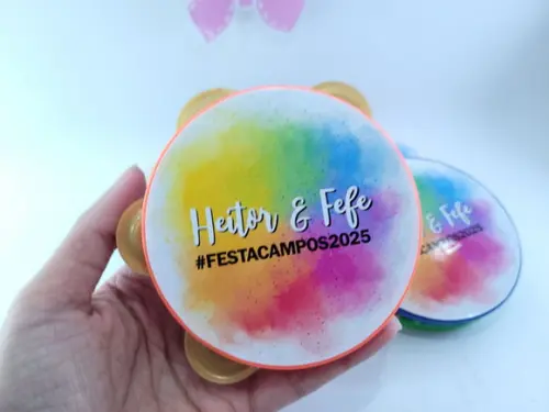 Pandeiro Pequeno Festa das Cores Lembrancinha Holi Party
